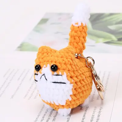 Handmade Crochet Cat Bag Charm, Gift for Students and Couples - 4