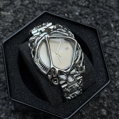 Y2K erkek saati, örümcek ağı alabaster, su geçirmez - 4