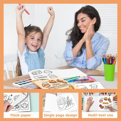 Malbuch für Kinder, 3-6 Jahre, Motiv Essen und Trinken