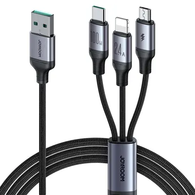 Jiletang 100W Schnelllade-Datenkabel 3-in-1 Ladekabel für Mobiltelefone multifunktional schnelle Übertragung