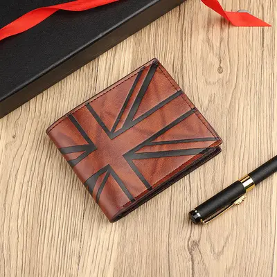 Men's Short Wallet with Embossed Mi Pattern, Large Capacity - 8