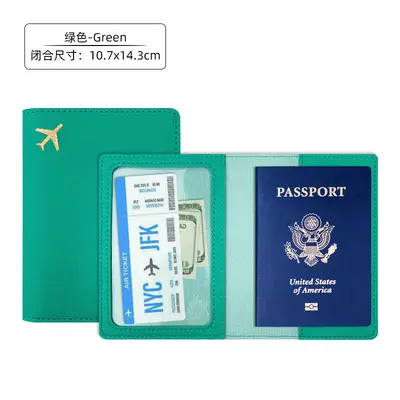 Grenzüberschreitendes Heißpräge-Flugzeug-Dicke-PU-Leder-Passbuch-Schutzhülle, Lederpass-Halter mit kundendefinierbarem LOGO, Passportmappe - 8
