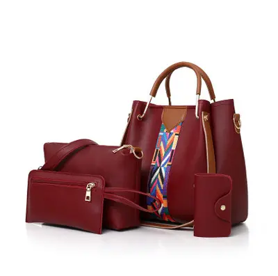 Damenhandtasche 2024, Vierteiler-Set mit Eimertasche - 7