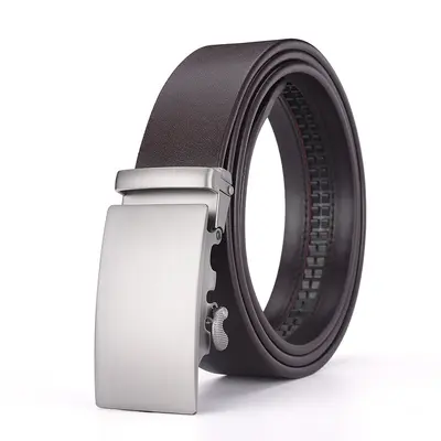 Premium first-layer cowhide leather belt for men, automatic buckle, pure cowhide, simple, casual, versatile, business men's trouser belt