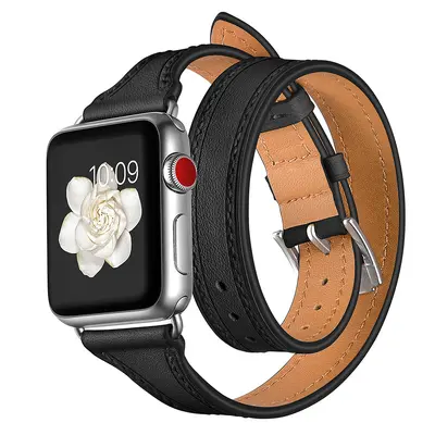Genuine Leather Strap for Apple Watch 1/2/3/S11, Double-Loop - 7
