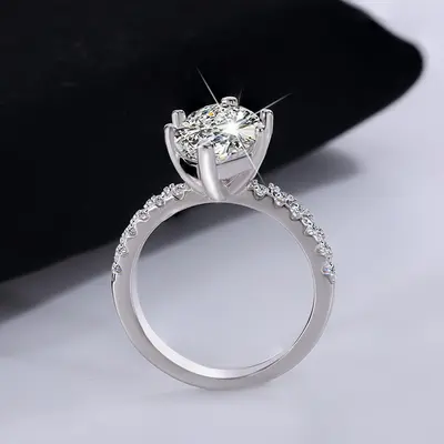 S925 Sterling Silver Crown Marquise Ring, Full Moissanite Women's Couple Ring
