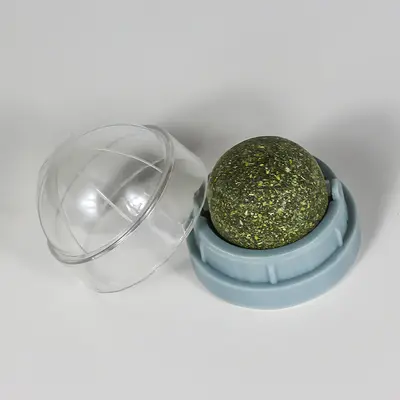 Rotating Mint Ball Cat Toy with Self-Adhesive Lollipop and Cat Grass - 9