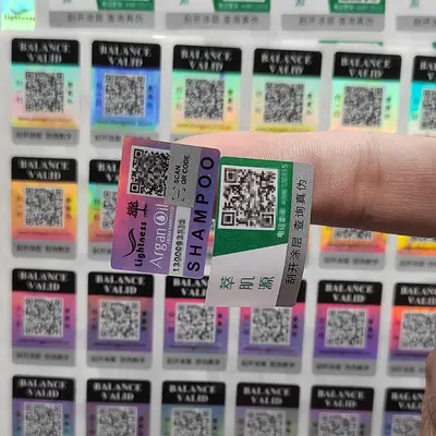 Lazer sahteciliğe karşı marka, bir ürün, bir kod, kaçak ticarete karşı sahteciliğe karşı etiket, QR kodu sahteciliğe karşı kendinden yapışkanlı etiket