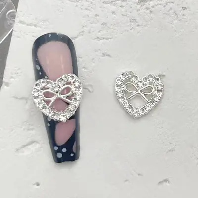 Three-Dimensional Diamond Peach Heart Alloy Nail Art Decoration - 7