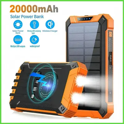 20000mAh Wireless Solar Power Bank, Outdoor - 8
