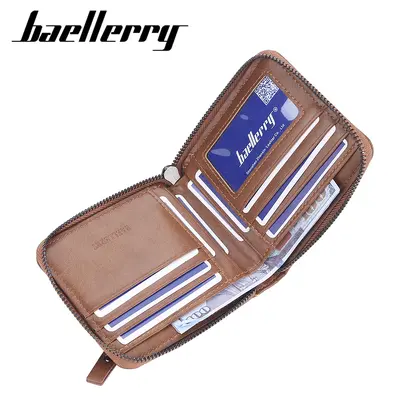 Erkek Kısa Deri Cüzdan, Baellerry Dikey Fermuarlı, Çok Kartlık - 2