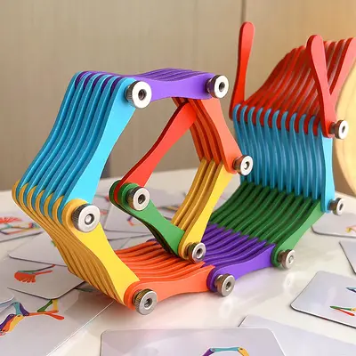 Transformable folding building blocks for hand-eye coordination development