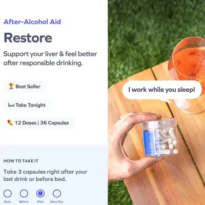 现货 跨境TK亚马逊热销After-Alcohol Aid 恢复胶囊RESTORE
