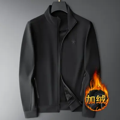 Herren-Kapuzenpullover, Baumwolljacke mit Fleece-Futter, Baseballjacke, Herbst - 11