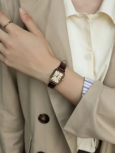 Rscy Vintage Women's Watch, Genuine Leather, Square Dial - 7