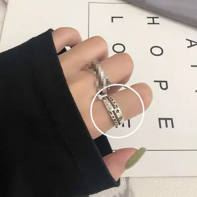 925 sterling silver women's ring, open design with roman numerals - 8