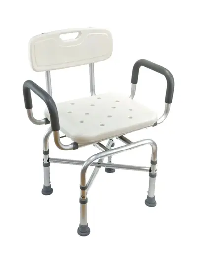 Foldable Non-Slip Bath Chair with Adjustable Armrest for Elderly - 7