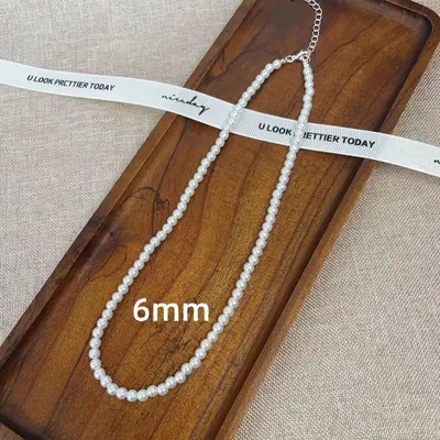Französische leichte Luxus-Imitation Perlenkette für Damen, ins-Stil, gehobenes Gefühl, elegante Ausstrahlung, vielseitig einsetzbar, modische Schlüsselbeinkette, Influencer-Halskette - 12