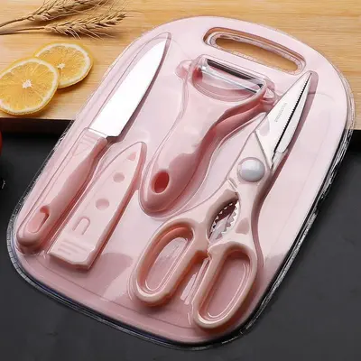 Fruit knife four-piece set, mini peeler, stainless steel - 3