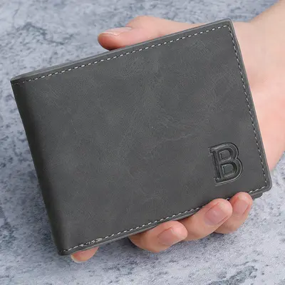 Men's Short Wallet, Retro, Bifold, Multi-Card Slots and Coin Pocket - 7