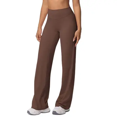 High-Waist Yoga Flared Pants, Double-Sided Brushed Fabric, Breathable