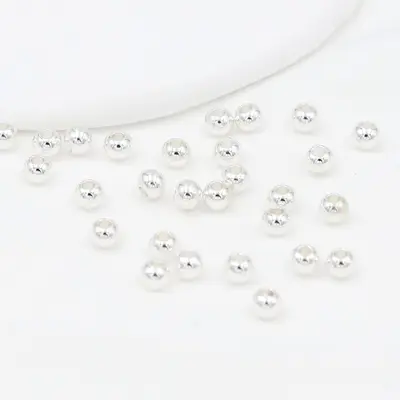 14K18K gold-plated round spacer beads, shiny plain-hole DIY jewelry accessory - 9