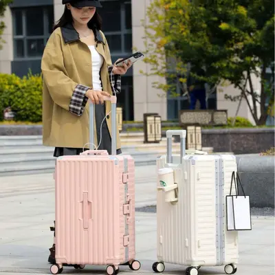 Student Trolley Suitcase with Aluminum Frame and Combination Lock - 3
