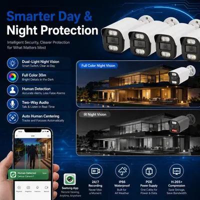 POE Security Camera System IP CCTV NVR Kit Seetong摄像头套装