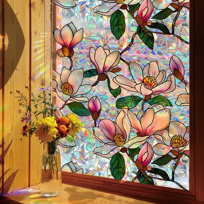 Colored Electrostatic Glass Film, Anti-Peeping, Removable Window Privacy Sticker - 2