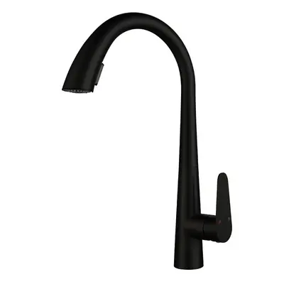 Gunmetal Grey 304 Stainless Steel Pull-Out Kitchen Faucet, Hot and Cold - 8