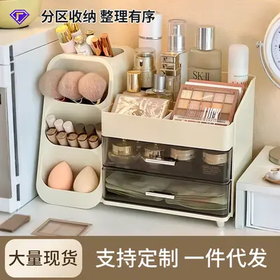 Kosmetik-Aufbewahrungsbox, Badezimmerkommode, hochwertiger, großer Fassungsvermögen für Lippenstifte und Hautpflegeprodukte, multifunktionales Regal mit mehreren Fächern zur Aufbewahrung - 2