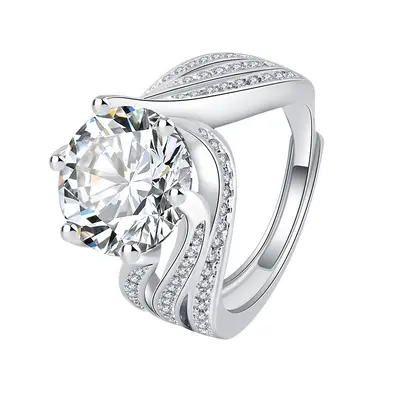 TikTok Live Neuer Bestseller 5 Karat Taubeneier drei Generationen Liebe Moissanit luxuriöser vollständiger Diamant Diamantimitation Ring - 6