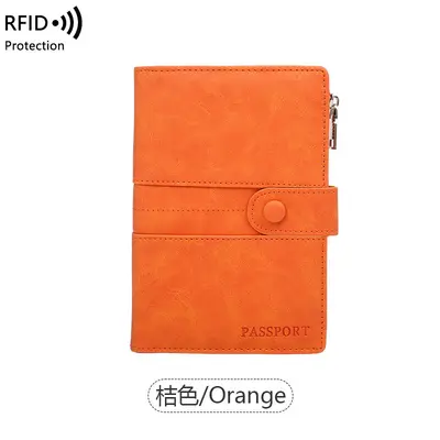 Sınır Ötesi Cilt Duyarlı Hırsızlık Önleyici RFID Pasaport Çantası Fermuar Toka Pasaport Kılıfı Kimlik Belgesi Dosyası Çok Fonksiyonlu Seyahat Pasaport Paketi - 13