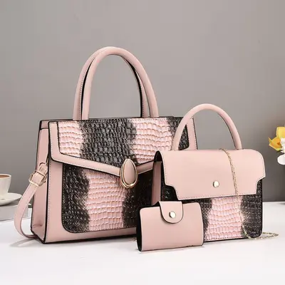 Damen-Mutter-Kind-Tasche, 3-teiliges Set mit Schultergurt - 2