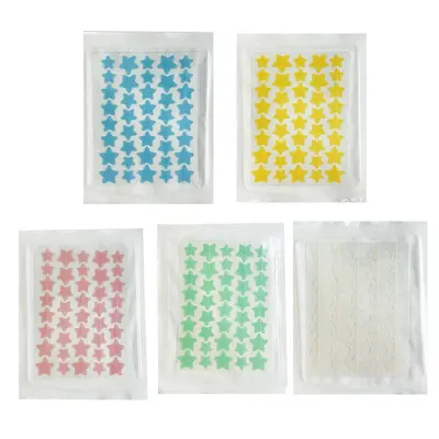Colorful Star Hydrocolloid Acne Patches, Waterproof, Skin-Friendly