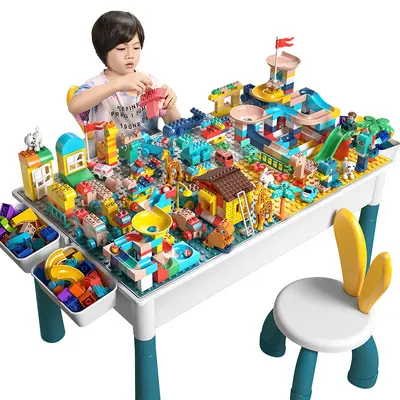 Large Building Block Table for Kids, DIY Educational Learning Desk - 6