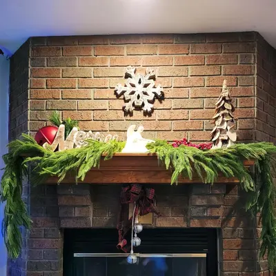 Künstlicher Rattan-Weihnachtskranz grün aus PVC 2,7 m - 3
