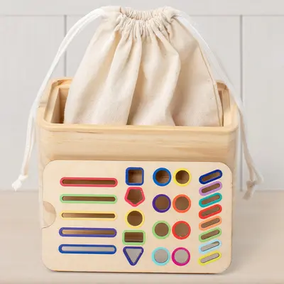 Wooden Shape Sorting Box Toy for Infants and Toddlers - 4