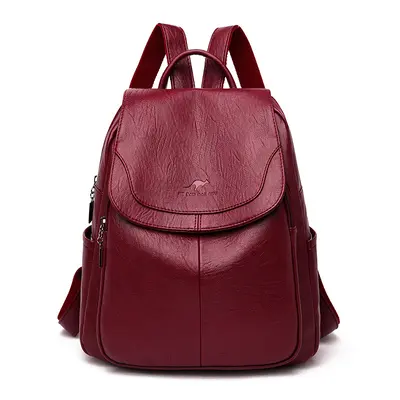 Women's Soft Leather Backpack, Lightweight, Multi-Color - 7
