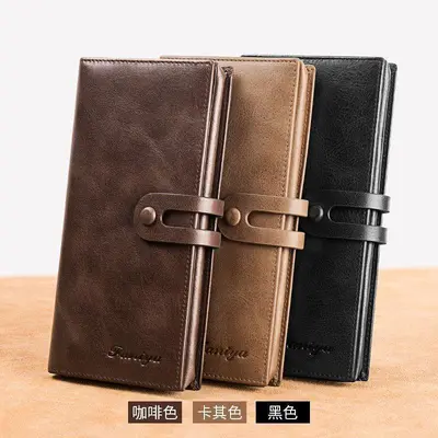 Men's Long Business Wallet, Large Capacity, Multi-Function Card Holder Leather Clutch - 3