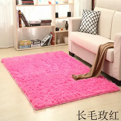 Washable Long Pile Silk-Look Carpet for Living Room, Custom Sizes Available - 11