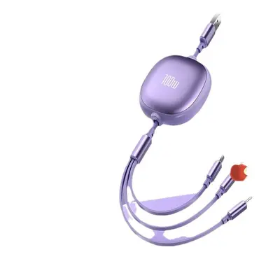 100W 3-in-1 fast charging data cable for Apple, Android, Huawei
