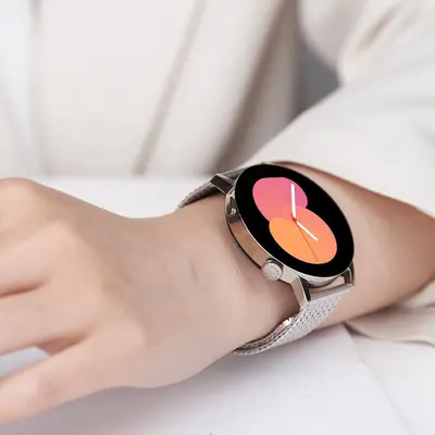 Wheat Ear Buckle Strap for Samsung Watch6, Steel Band for Watch4 Pro and Huawei GT4/5 - 4