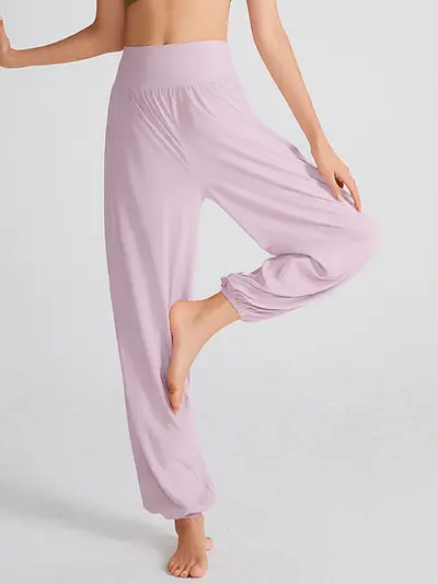 Gevşek Kesim Hızlı Kuruyan Yoga Pantolonu, Büzgülü Paça, Fitness - 9