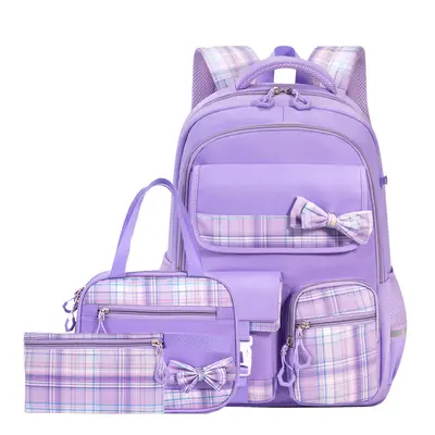 Neues grenzüberschreitendes Schleife-Dreibestandteile-Set Schulrucksack große Kapazität Doppeltragegurte für Mittel- und Oberschülerinnen sowie Studentinnen - 10