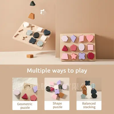 Gıda Sınıfı Silikon Çocuk Eğitici Yapboz Isırgaç Montessori Oyuncak