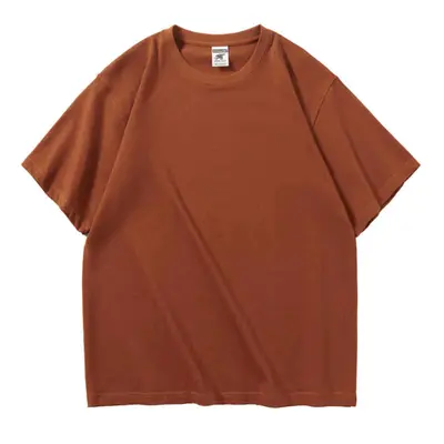 AG280g Maqin Schwerlast-Schulterfreies T-Shirt mit Druck Morandi Ami Khaki Japanischer Retro-Stil Kurzarm bedruckt Stickerei - 9