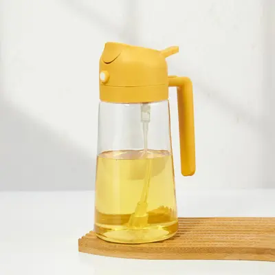 Plastik Püskürtmeli Yağ Şişesi Döküntülü 500ML Yağ Kapı Yağ Püskürtme Şişesi Cam Ev Mutfak Hava Fritöz Yağ Püskürtme Şişesi - 10