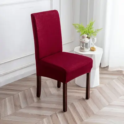 Milk silk elastic chair cover dust-proof and stain-resistant home chair protective cover manufacturer wholesale solid color chair cover - 7