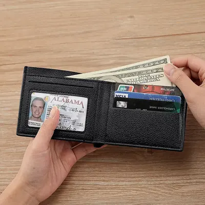 Men's Short PU Wallet with Clip, Plain Business Style - 3
